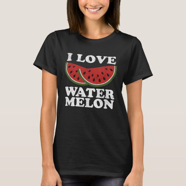 Camiseta I Love Watermelon  Summer Retro Cute Watermelons (Frente)
