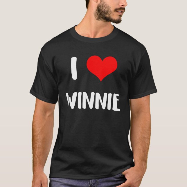 Camiseta I love WINNIE  valentine guy heart Anniversary 6 (Frente)