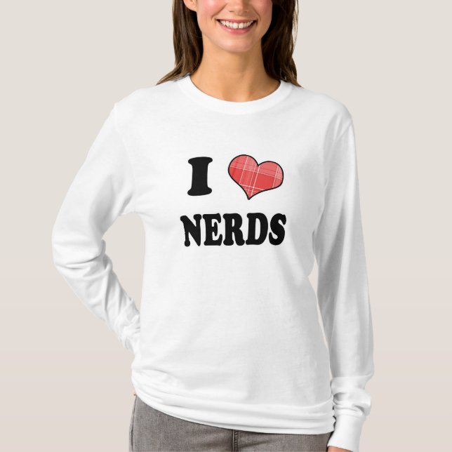 Camiseta I Love (Xadrez Heart) Nerd (Frente)