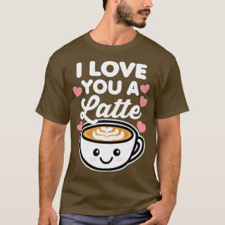 Camiseta I Love You a Latte Coffee Hearts Valentine's Day W