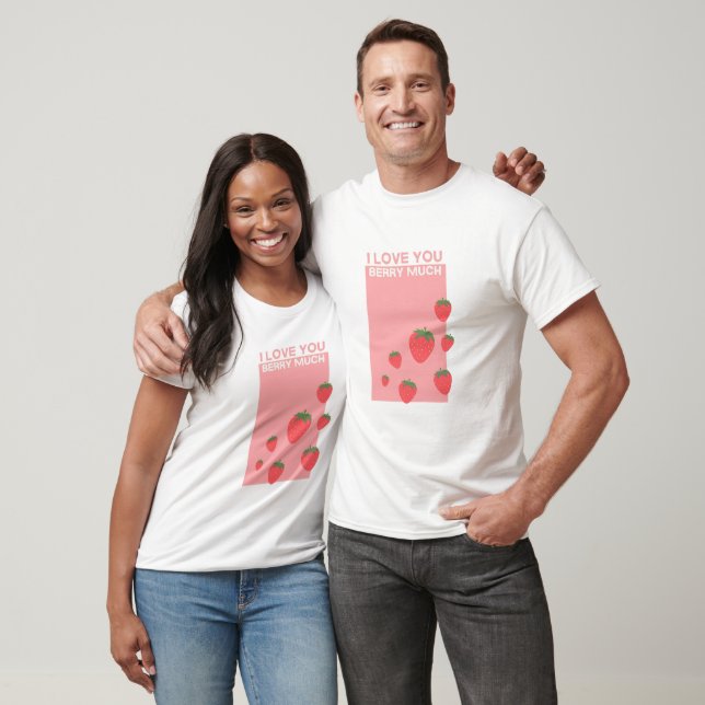 Camiseta I Love You Berry Much Cute Romantic (Unissex)