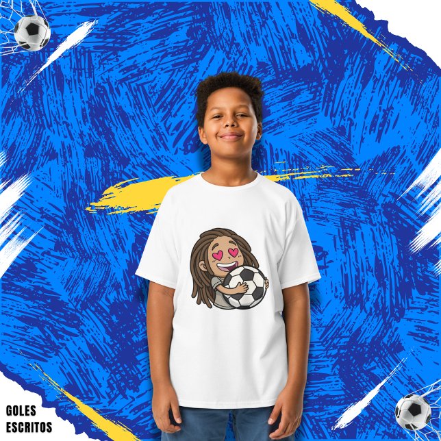 Camiseta I love you football, woman with dreadlocks (Criador carregado)