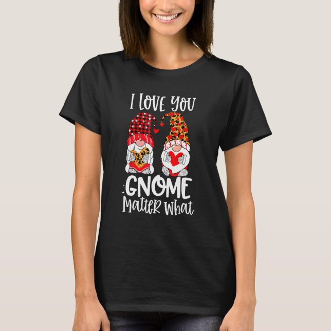 Camiseta I Love You Gnome Matter What Buffalo Plaid Valenti (Frente)