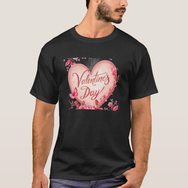 Camiseta I Love You Happy Valentine's Day Black T-Shirt (Frente)