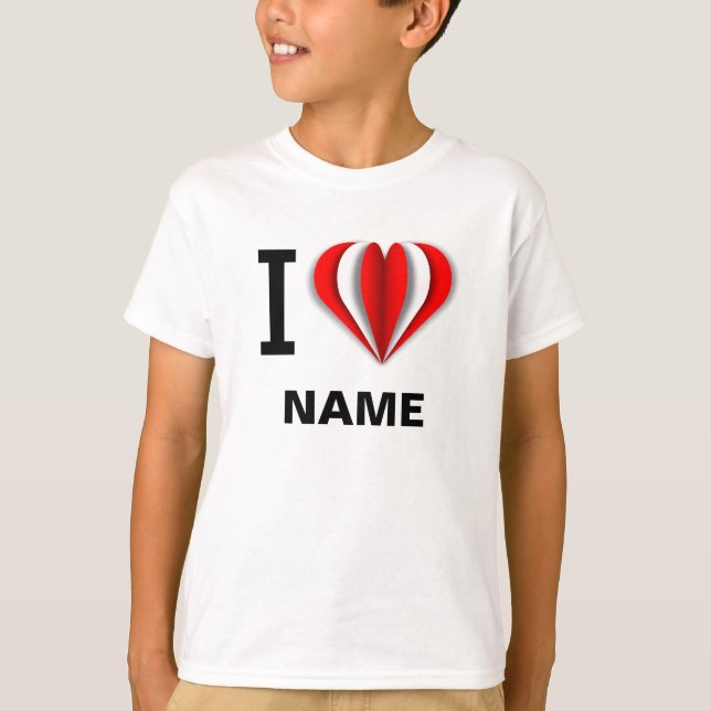 Camiseta "I Love [Your Name]" Heart T-Shirt (Frente)