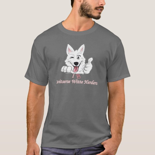Camiseta I love Zwitserse Witte Herders (Frente)