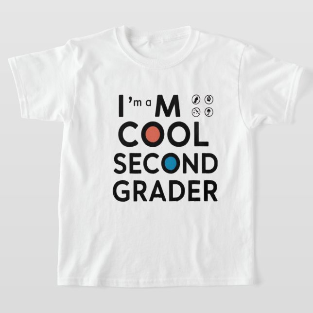 Camiseta I’m a Cool Second Grader Back to School T-Shirt  (Postura )