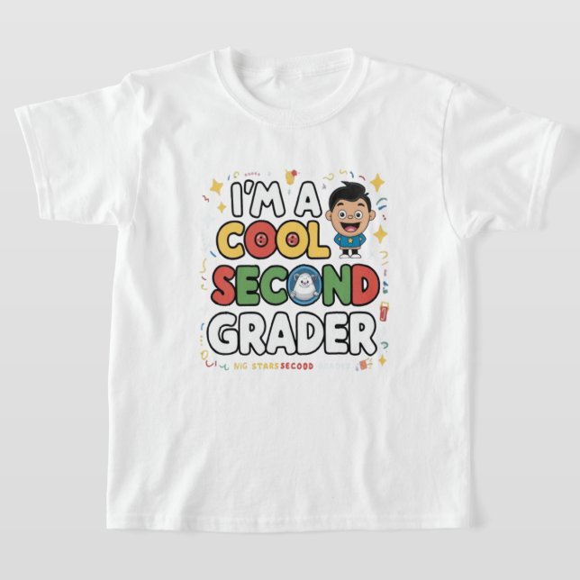 Camiseta I’m a Cool Second Grader Back to School T-Shirt  (Postura )