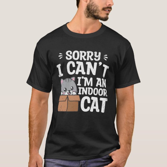 Camiseta I m An Indoor Cat Pet Animals  Cute Cats Owner Gra (Frente)
