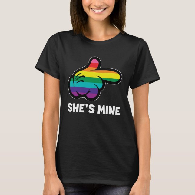 Camiseta I m Hers Rainbow Lesbian Couple LGBT Pride Matchin (Frente)