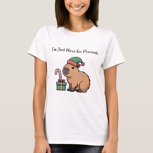 Camiseta I’m Just Here for the Presents | Cute Capybara Chr (Frente)