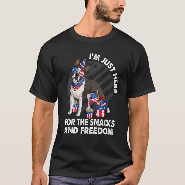 Camiseta I m just here for the snacks and freedom Boston Te (Frente)