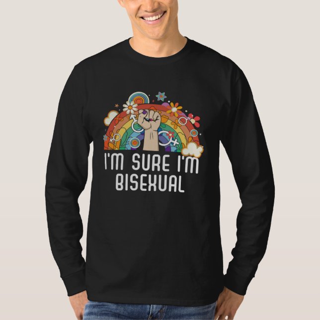 Camiseta I m Sure I m Bisexual Rainbow Bisexuality LGBTQ  1 (Frente)