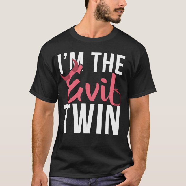 Camiseta I m the evil twin  Halloween horror (Frente)