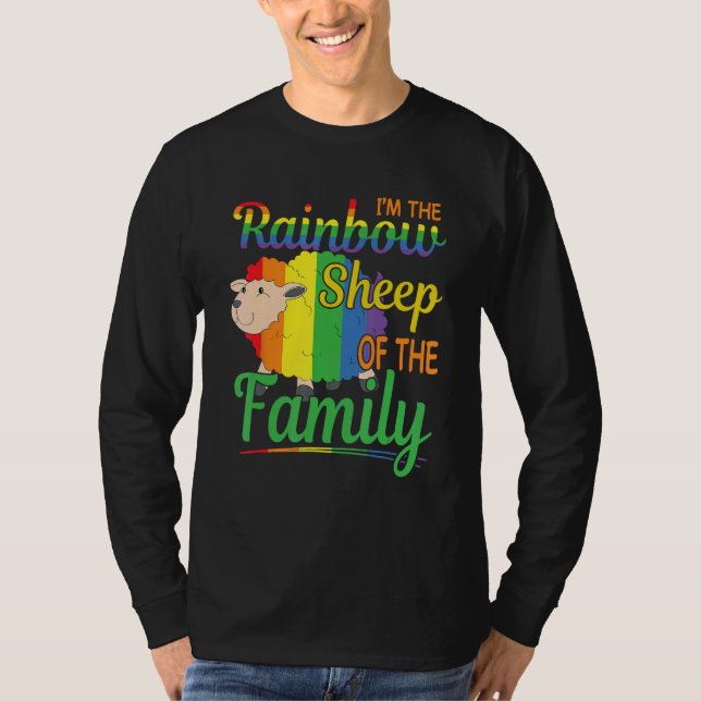 Camiseta I m The Rainbow Sheep In The Family Lgbtq Pride Qu (Frente)