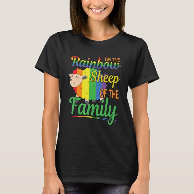 Camiseta I m The Rainbow Sheep In The Family Lgbtq Pride Qu (Frente)
