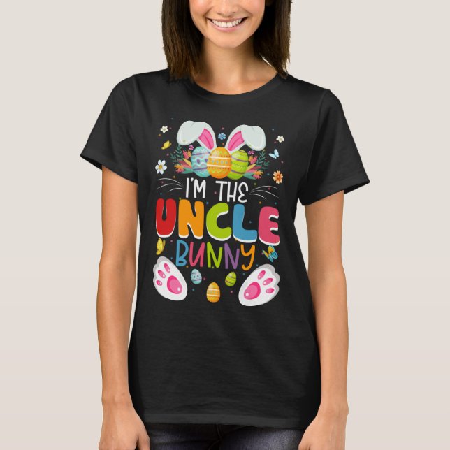 Camiseta I m The Uncle Bunny Matching Family Easter Day Par (Frente)