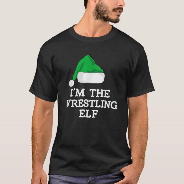 Camiseta I m The Wrestling Elf Christmas Funny Pajama Wrest (Frente)