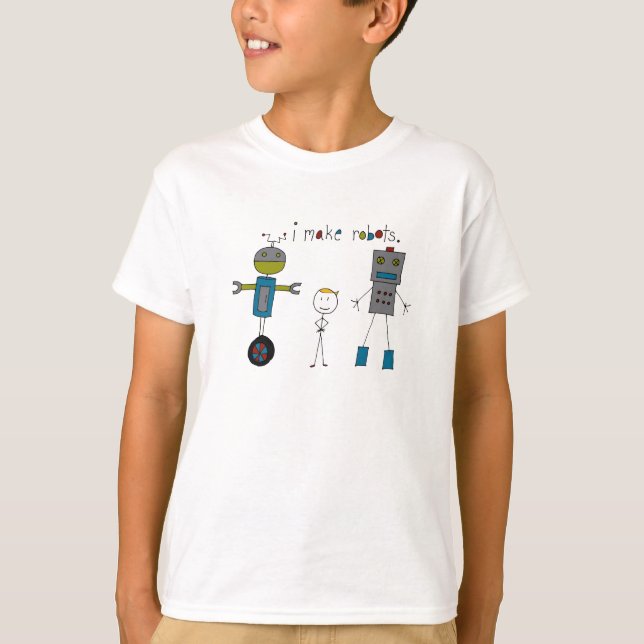 Camiseta I Make Robots (garoto) Tee (Frente)
