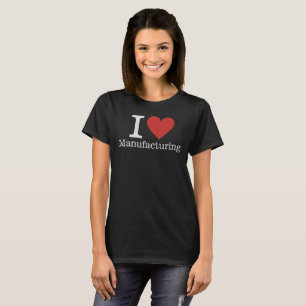 Camiseta I ❤️ Manufatura para Funcionários CLIENTES Mulhere