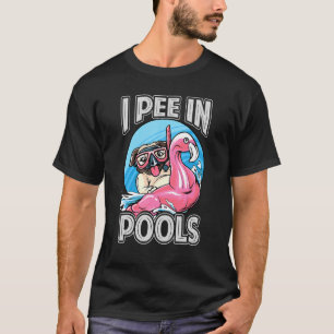 Camiseta I Mijo Em Piscinas Cachorro Nadando Piadas 1