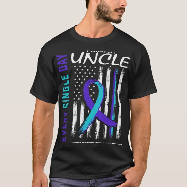 Camiseta I Miss My Uncle Suicide Awareness Prevention Ameri (Frente)
