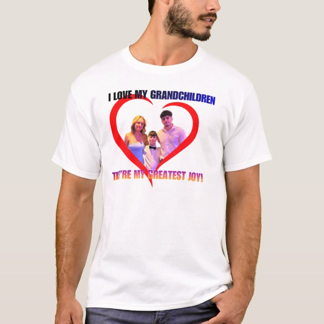 Camiseta I ❤️ My Grandchildren Custom Photo T-Shirt | Proud (Frente)