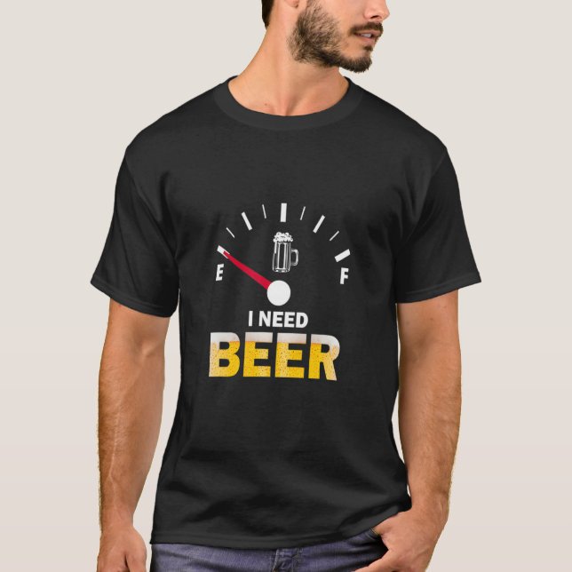 Camiseta I Need Beer Right Meow  Beer (Frente)