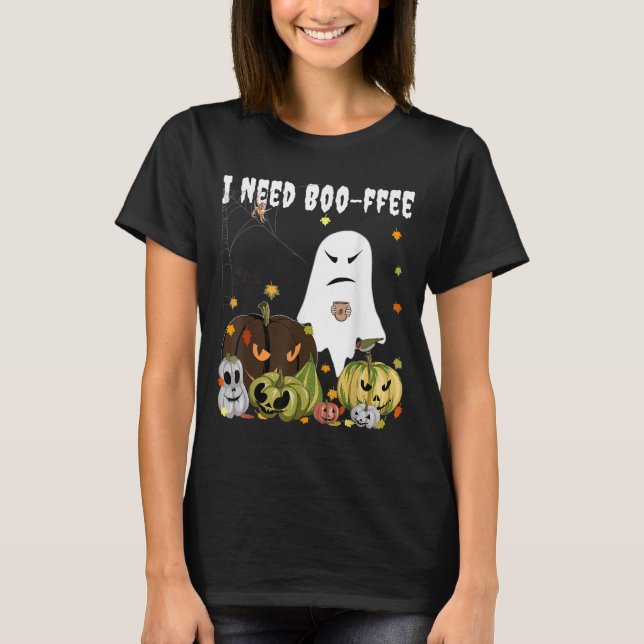 Camiseta I Need Boo-ffee Ghost Jack-o-lantern Coffee Lover  (Frente)
