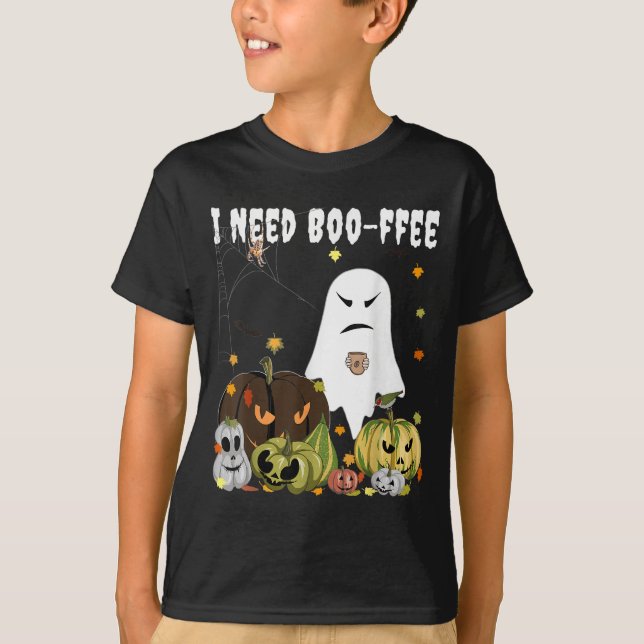 Camiseta I Need Boo-ffee Ghost Jack-o-lantern Coffee Lover  (Frente)