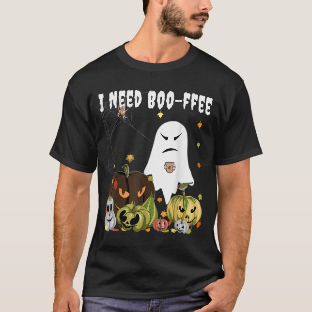 Camiseta I Need Boo-ffee Ghost Jack-o-lantern Coffee Lover  (Frente)