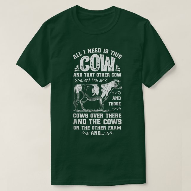 Camiseta I Need Is This Cow Funny Farmer Women Men Dairy Fa (Frente do Design)