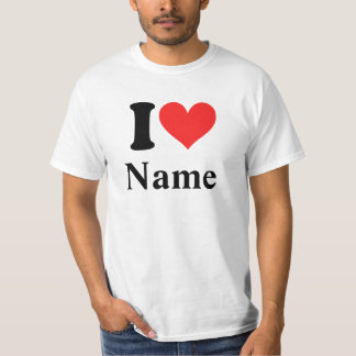 Camiseta I Nome do Coração (personalize-o)