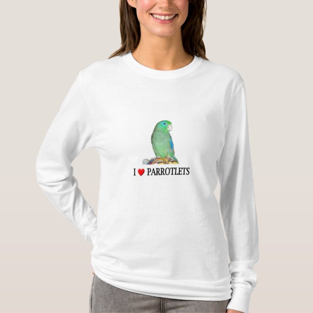 Camiseta I Parrotlets do "Coração" (Frente)