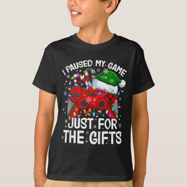 Camiseta I Paused My Game For Christmas Santa Gamer Xmas Vi (Frente)