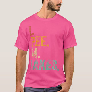 Camiseta I Pee Em Lagos Engraçados Nadando Férias No Verão