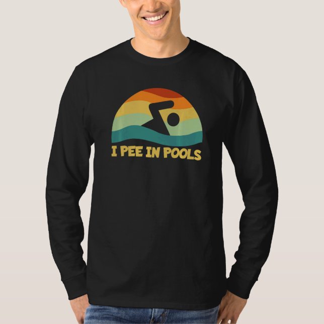 Camiseta I Pee In Pools Retro Vacation Humor Swimming I Pee (Frente)
