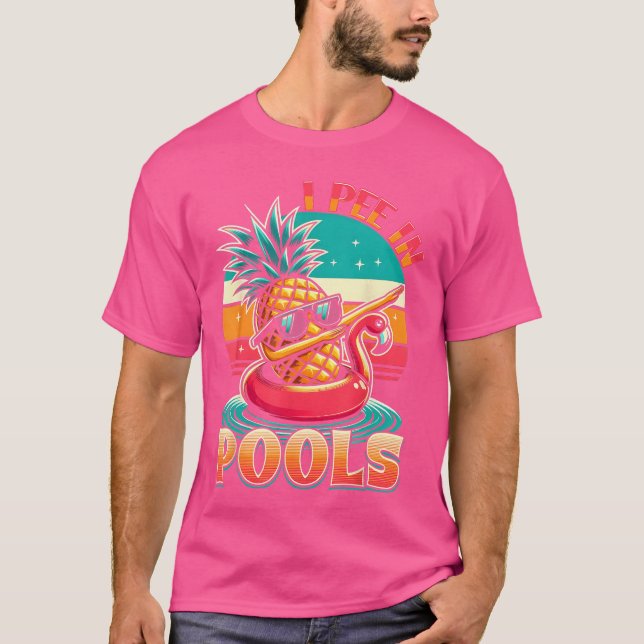 Camiseta I Pee in Pools Swimming Joke Funny Summer Pool Par (Frente)