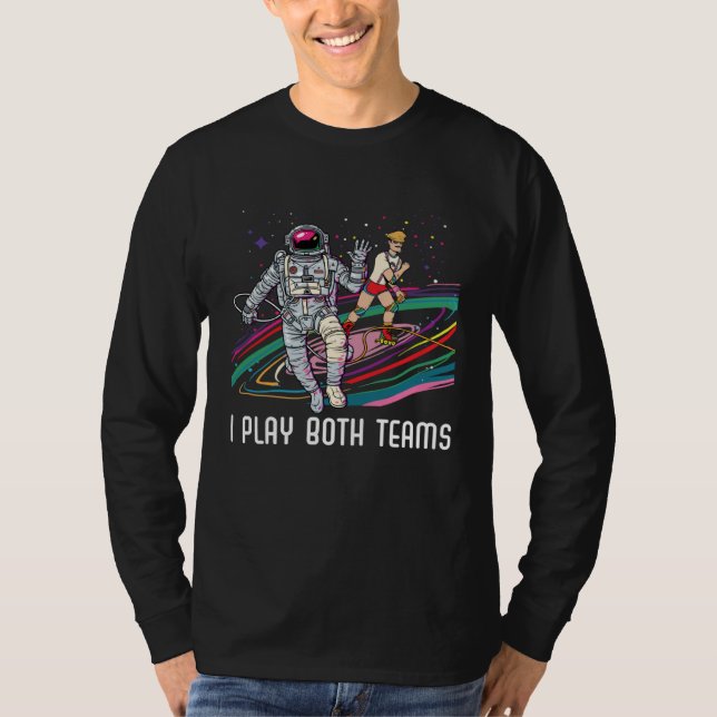 Camiseta I Play Both Teams Bisexual Pride Bisexuality LGBTQ (Frente)