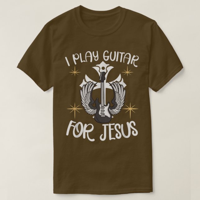 Camiseta I Play Guitar For Jesus Christian Guitarist Guitar (Frente do Design)