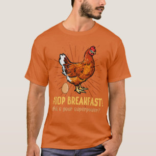 Camiseta I Poop Café da Manhã Frango Sobre Aves de Capoeira