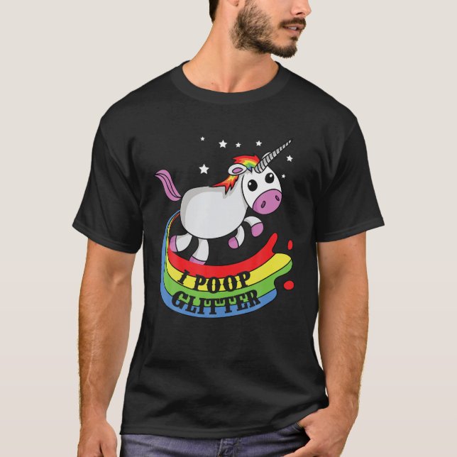 Camiseta I Poop Glitter T Shirt Unicorn (Frente)