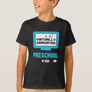 Camiseta I Pré-escola virtualmente graduada em 2020 Quarent