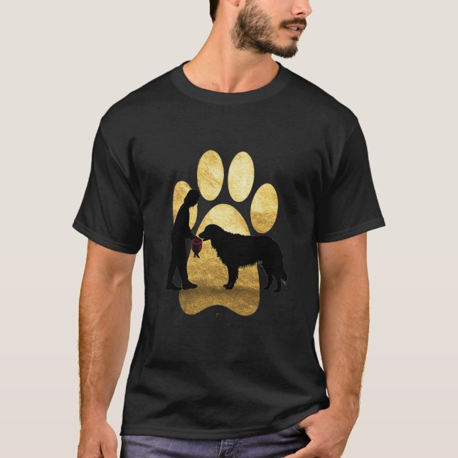 Camiseta I Prefer Dogs Over People – Faux-Gold Paw & Silhou (Frente)