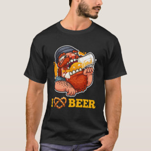 Camiseta I Pretzel Heart Beer Funny Bebendo Oktoberfest Co