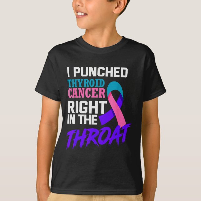 Camiseta I Punched Thyroid Cancer Funny Thyroid Cancer Surv (Frente)