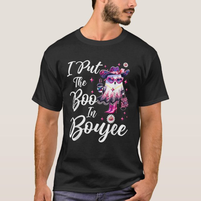 Camiseta I Put The Boo in Boujee Lace Ghost Funny Leopard H (Frente)