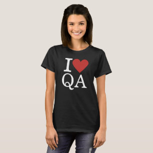 Camiseta I ❤️ QA para funcionários PERSONALIZADOS