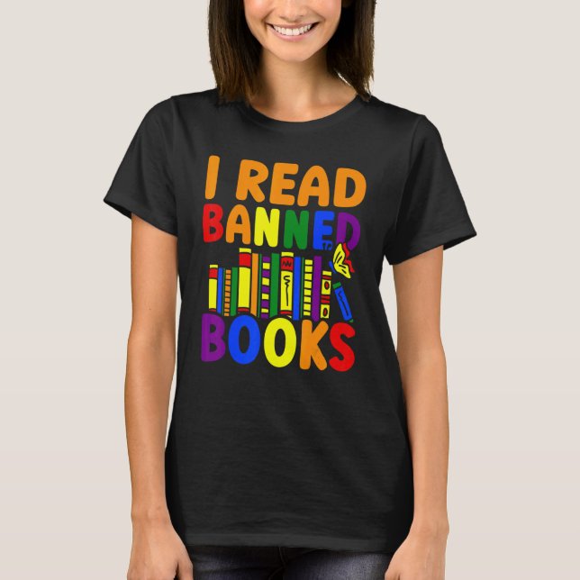 Camiseta I Read Banned Books Reading Library 9 (Frente)