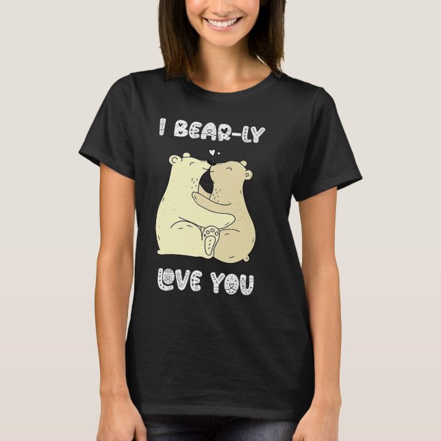 Camiseta I Really Love You Cute Lovely Bears Romantic Valen (Frente)